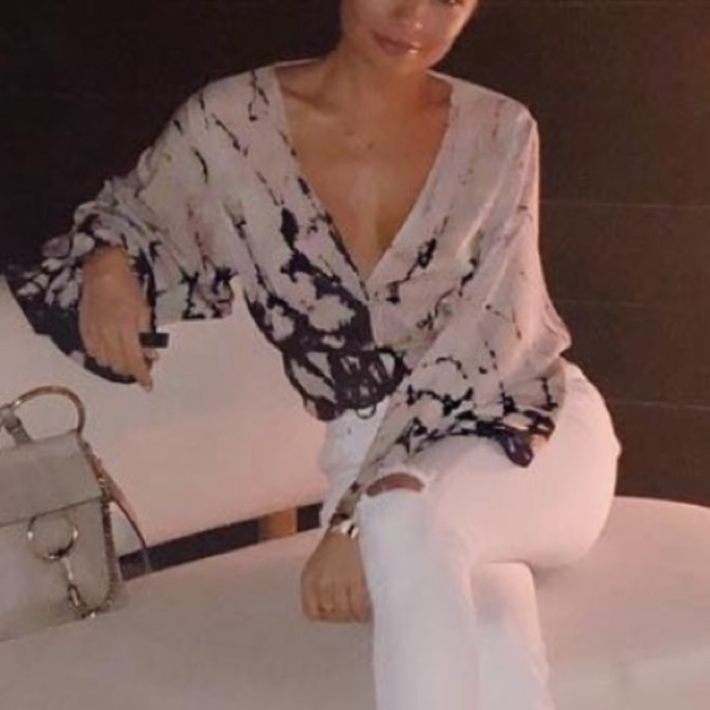 Blue Life tie dye top XS